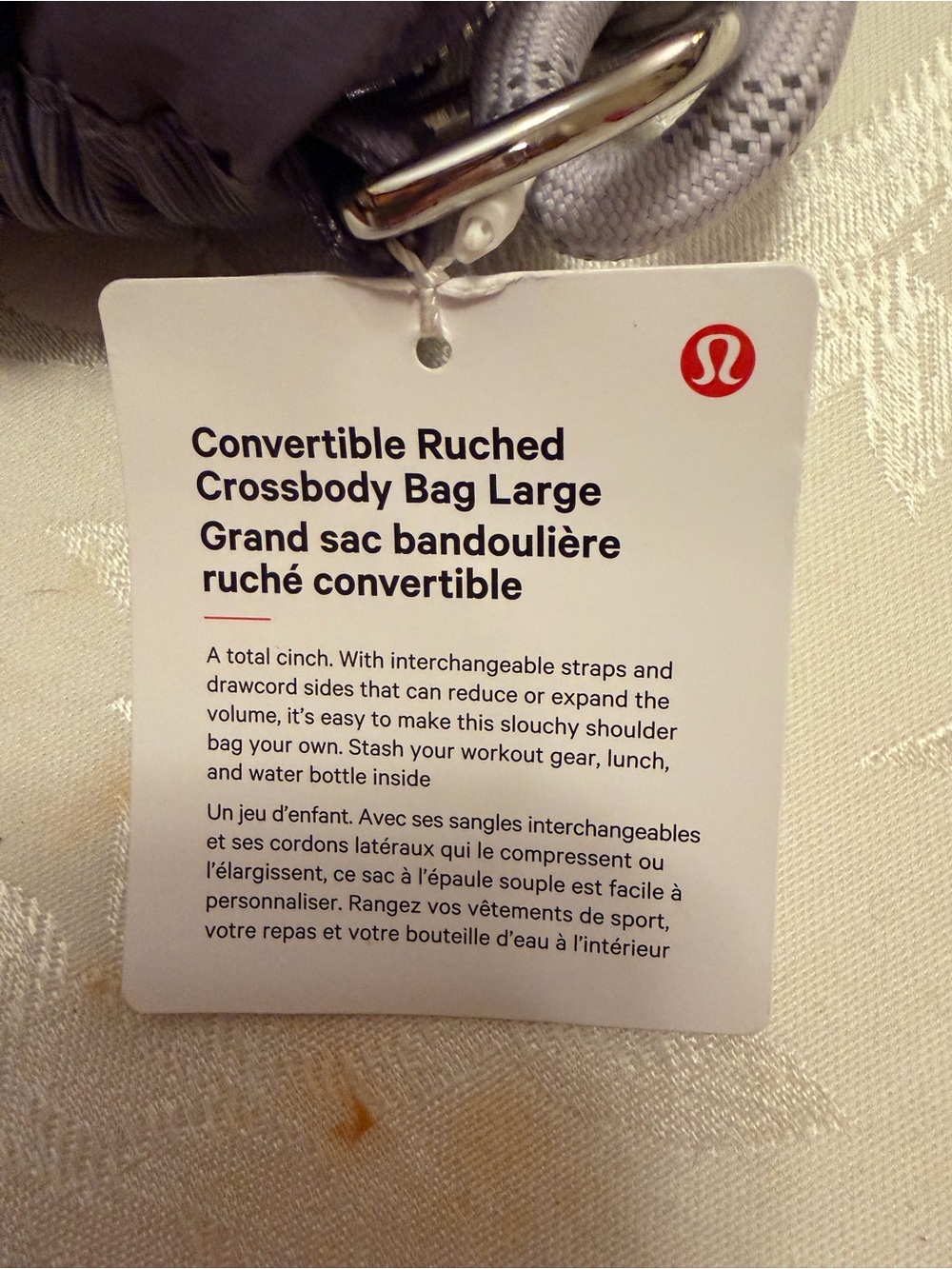 UNICORN PURPLE SUPER RARE COLOR Lululemon convertible ruched large crossbody bag - Picture 7 of 15